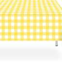 12 Pack Yellow and White Checkered Tablecloth, Yellow Plastic Table Cloths for Parties Disposable, 54x108 inch Waterproof Yellow Gingham Camping Tablecloth for Birthday, Party, Picnic, School