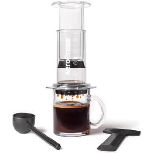 AeroPress Clear Coffee Press - All-in-One French Press, Pour-Over & Espresso Style Manual Brewer, 2 Min Brew for Less Bitterness, More Flavor, Small Portable Coffee Maker, Travel & Camping (Standard)