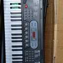 Fujampe Electric Keyboard Piano W/Lighted Keys, Keyboard Stand, Piano Bench, Microphone, Headphones, Note Stickers, Music Stand, Portable Electronic 61 Key Piano Keyboard for Beginners