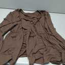 AlvaQ Plus Size Babydoll Tops for Women Dressy Tendy Long Sleeve Crewneck Bow Tie Front Peplum Blouse Shirts,Coffee 1X