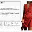 CHARTOU Women's Summer Sleeveless Mini Dress Cotton Linen V Neck Cinched A Line Slim Tank Short Dress (Medium, Red)