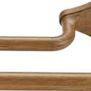 Brown Wood Grain Gold Double Curtain Rods For Windows 36-72 Inch,Heavy Duty Double Curtain Rod with Aluminum Finials and Bracket,Adjustable Double Rods For Blackout Or Room Darkening Panels