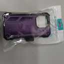 FNTCASE for iPhone 15 Pro Case: with Belt-Clip Holster & Built-in Screen Protector & Kickstand, Full-Body Dual Layer Heavy Duty Rugged Military Shockproof Protective Cell Phone Cover 6.1 inch-Purple