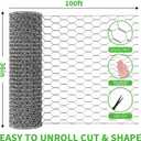 Chicken Wire 36 x 1200 Inches,Chicken Wire Fencing for Floral Arrangements,Chicken Wire Mesh Hexagonal Galvanized Mesh Poultry Wire Netting for Crafting,Garden Protection,Fruits