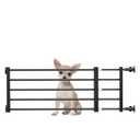 Door Gates for Pets, 9.45"/14.17" Tall,Small Dog Stair Gate Extendable 22"-39", Short Dog Gates for Doorways,Stairs, Indoor, Outdoor, Hallways (Black, Small (9.45" H))