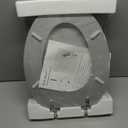 Elongated Toilet Seat Wood Toilet Seat Prevent Shifting with Zinc Alloy Hinges American Standard Size Toilet Seat Easy to Install also Easy to Clean(Elongated,Sparkling Classical Silver)