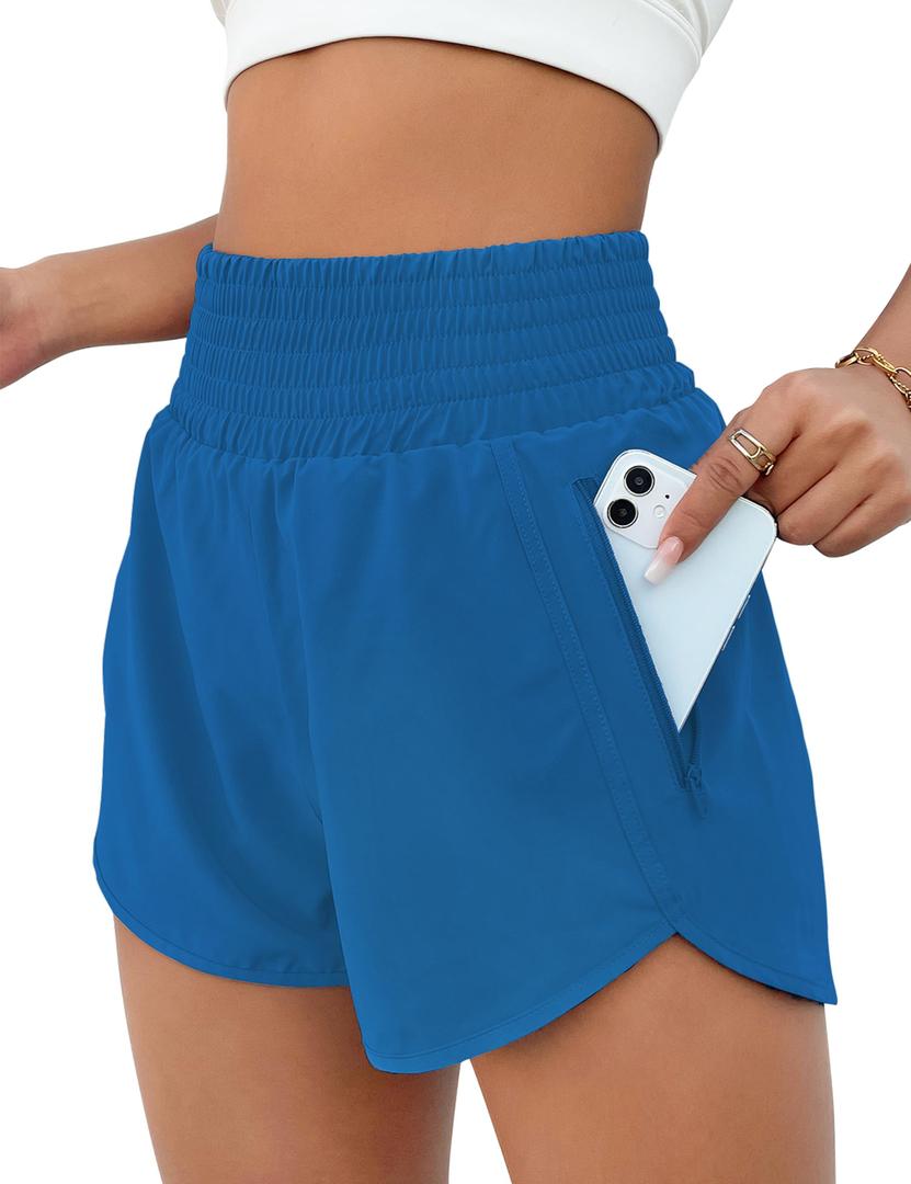 BMJL 2.5" Women Athletic Shorts High Waisted Short with Pocket(OceBlu,S (Blue, S)