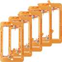 VCE Low Voltage Mounting Bracket Single Gang Wall Plate, Flush Low Voltage Box for Network, HDMI, Coaxial, Speaker, Telephone Cables, Orange, 5 Pack