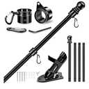 5 FT House Flag Pole Kit, 1" Spinning Thicken Stainless Steel Metal Flagpoles for Outside House Porch Post Wall Mount with 2-Position Flagpole Holder Bracket & 360° Flag Ring for 3x5 Flag(5 FT, Black)