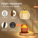 Candle Warmer, Candle Warmer Lamp with Timer & Dimmer Height Adjustable Scented Candles, with 2 * 50W Bulbs for Home Decor Mothers Day(Gold)