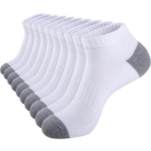 Eallco 10 Pairs Mens Ankle Socks Low Cut Socks for Men Athletic Socks Breathable Cushioned, One Size