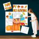 8 x Fall Thanksgiving Turkey Poster Coloring Large Turkey Collaborative Arts Crafts DIY Autumn Pumpkin Coloring Banner for Home School Family Classroom Bulletin Board Supply Activities Game Project
