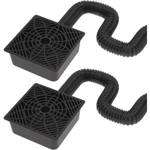 2 Pack Gutter Downspout Extensions,Catch Basin Low Profile Downspout Extender | No Deep Dig Catch Basin, Flexible Pipe Extension to 5.1ft, Protect House Foundation