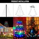Dazzle Bright Christmas Tree Lights, 448 LED Waterfall Tree Topper Lights with Remote & 11 Modes, 8.2FT X 16 Lines Christmas Light for Indoor Outdoor Party Xmas Decoration, Warm White & Multi-Colored