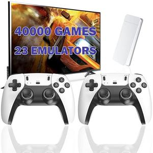 Wireless Retro Game Console Stick with 40000+ Games, Video Game Console 23+ Emulators Classic Games, 4K HDMI Output for TV, Plug & Play Retro Gaming Stick with Dual 2.4G Controllers