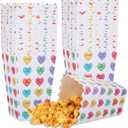 Geyoga 60 Pcs Valentine Popcorn Conversation Hearts Treat Candy Boxes with Cute Saying Heart Print Dessert Popcorn Container for Valentine Wedding Supplies