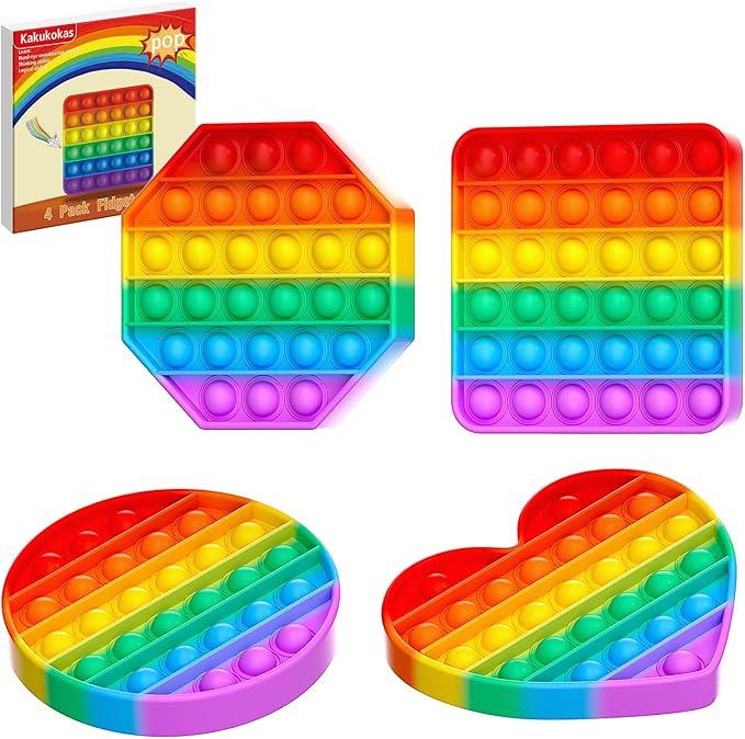 Kakukokas 12 Pack Fidget Toys,Pop Fidgets Pack Party Favors for Kids & Adults,Push Sensory Toys Bulk Toddler Toys,Stress Relief Gifts for Easter,Christmas,Birthday,Party Supplies,Classroom