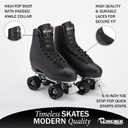 Chicago Quad Roller Skates for Women & Men Durable, Top Performance Indoor/Outdoor Use or Roller Derby - Classic Deluxe Leather High-Top Boots with 60mm Urethane Wheels & Semi-Precision Bearings, Black, Womens 12 / Mens 11