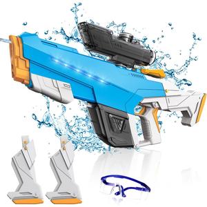 Electric Water Blaster for Adults Kids, Automatic Squirt Toy with with Light Up and Large Capacity, Comes with 2 Modular Batteries, 26-32 FT Range, Summer Swimming Pool Party Beach Outdoor Activity
