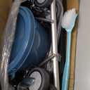 4 in 1 Rolling Bedside Commode Chair with Wheels for Elderly, Shower Chair with Handles, Adjustable Height Raised Toilet Seat for Seniors,Disabled and Pregnant Holds Up to 350 lbs (Black)