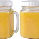 novelinks 74 oz Wide Mouth Glass Jar with Lid,Clear Large Mason Jars (2 Pack)