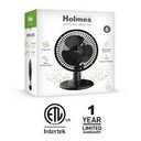 Holmes 6” Personal Table Fan – 2 Speeds, Compact, 15° Head Tilt, Wide-Angle Oscillation, Black