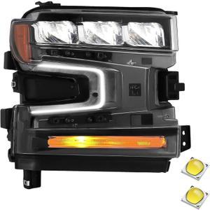 ELH Headlight Assembly LED With DRL Fit For 2019-2021 2019 2020 2021 Chevy Silverado 1500 LT WT RST LTZ SSV Custom High Country Head Lamp Right Side