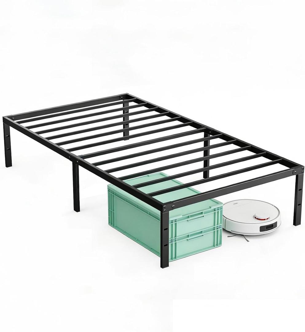 OLIXIS Twin Bed Frame, Heavy Duty Sturdy 12 Inch Metal Platform Bed with Storage Space, Enhanced Stability & Noise-Free, No Box Spring Needed, Easy Assembly