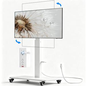 Swivel Rolling TV Stand with Power Outlet for 30-80 inch TVs up to 110 lbs