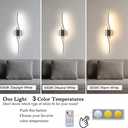 Daunton Modern Hardwired Wall Sconce Set of 2, LED Black Wall Light with Remote Control, RC Dimmable LED Wall Light Indoor, Wall Decor for Hallway Bedroom Living Room TV Wall, 27.5 in, Timer, Memory