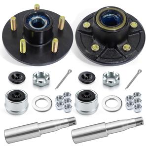Pregreased 5 on 4.5'' Hub and #84 Spindle Kits for 3500lb Trailer