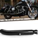 Baking Paint Universal Motorcycles Slash Cut Exhaust Tip Muffler Pipe for 1-3/8", 1-1/2"(1.5 inch), 1-5/8" and 1-3/4"(1.75 inch) Chopper Cafe Racer Loud black(one piece)