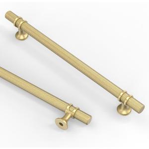 Asidrama 6 Pack 10 Inch(254mm) Knurled Brushed Gold Kitchen Cabinet Handles, Cabinet Pulls Kitchen Cabinet Hardware Cupboard Handles Drawer Pulls