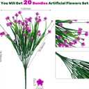 Lnoicy 20pcs Artificial Flowers,Fake Flowers Picks for Office Decorations Floral Arrangements DIY Wreath Holiday Tables Party Home Decor and Home Garden Decoration(Fuchsia)