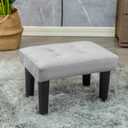CAROLMADE Ottoman Foot Rest, Velvet Small Ottoman Foot Stool with Legs Modern Footstool Ottomans for Living Room Entryway Office (Velvet-Grey)