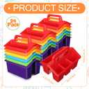 GlikCeil 24 Pcs Classroom Caddy Storage Basket with Handle,Multicolor