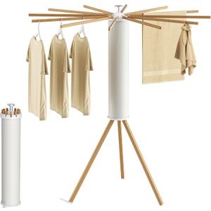 SUNOUTLY Tripod Clothes Drying Rack, Garment Rack Portable and Foldable Space Saving Laundry Drying Rack - Dryer Rack Clothing Floor Folding Balcony Bedroom Household, 3 Legs - 12 Rods