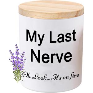 BFJLIFE Candles Gifts for Women Stocking Stuffers Funny Unique Christmas Birthday Self Care Relaxation Spa Gag Gifts for Sister Best Friend My Last Nerve Lavender Scented Soy Candle