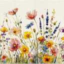 Spring Floral Leaves Placemats 12x18 Inch Seasonal Lavender Daisy Flowers Table Mats for Home Kitchen Dining Party Outdoor Indoor Decoration CD02-1PC