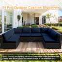 14pcs Patio Cushion Covers Replacement, Couch Cushions Covers with Zippers, Waterproof Patio Furniture Cushion Slipcovers for Couches,Outdoor Patio Furniture (Navy Blue)