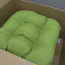 Pillow Perfect Forsyth Solid Indoor/Outdoor Wicker Patio Seat Cushions, Plush Fiber Fill, Weather and Fade Resistant, 2 Count, Green, Round Corner 19"x19"