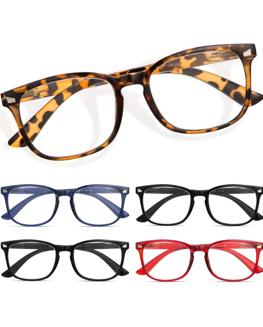 CCVOO Reading Glasses for Women/Men, Eyeglasses, Blue Light Readers for Women/Men, Computer Eye Glasses, +1.0
