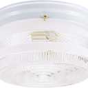 Westinghouse 6734500 Two-Light Flush-Mount Interior Ceiling Fixture with Pull Chain, White Finish with White and Clear Glass