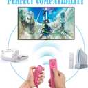 Wii Remote Controller, 2 Packs Upgrade Wireless Controller Compatible with Wii Wii U Console(Pink and Blue)