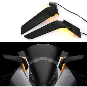 Compatible with BMW S1000RR (2019-2023 2024 2025) Motorcycle Rearview Wing Mirrors with LED Turn Signal Light Adjustable Rotating Side Mirrors with Light Fits for BMW S1000RR 2019-2023