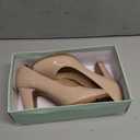 JENN ARDOR Women's Pumps Chunky Heels Platform Shoes Comfort Round Closed Toe Block Heel Pumps Dress High Heeled Office Shoes for Ladies More Than 3 inch Heel (7.5, Beige)