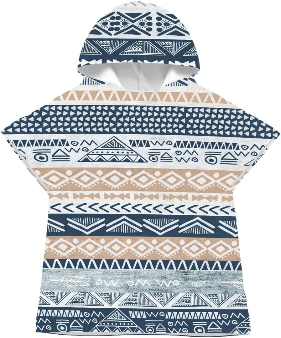 Quick Dry Surf Poncho Changing Towel Robe Hoodie for Kids,Swimming Beach Surfing Diving Home Hot Springs BathingKid-S