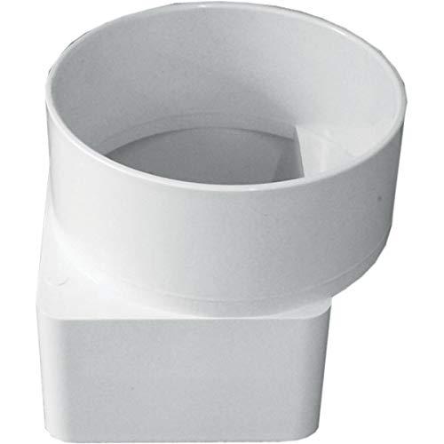 Downspout Adapter Duraspout Offset Downspout Adapter, Hub/Spigot End, Used To Connect Rain Gutter Downspouts To Underground Sewer Piping, White