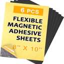 Cuttable Magnetic Sheets 6 Pack, Each 8" x 10", Stick Magnetic Paper with Adhesive Backing for Crafts, Paper Magnets and Stickers