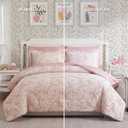 Geniospin Pink Full Comforter Set for Girls- 7 Pieces Bowknot Jacquard Bed in A Bag Full Bedding Sets with Sheets, Pillowcases & Shams, All Season Kids Comforter Set (Full (80"x90"))